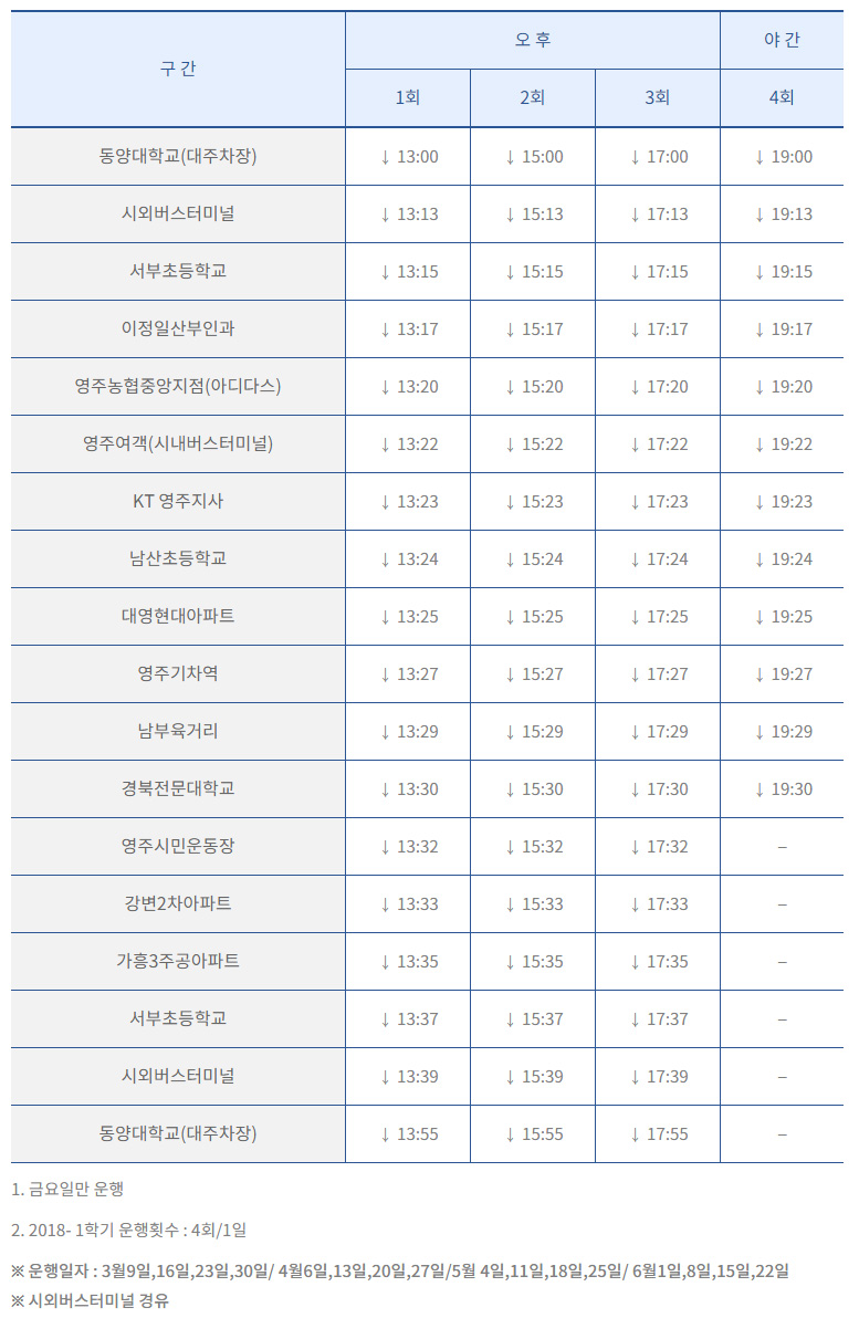시내버스 시간표